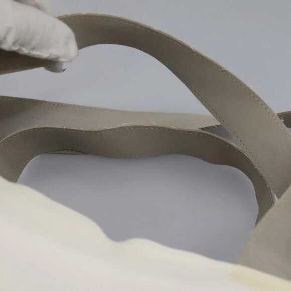 CHANEL Hand Bag Nylon 2way White Gray Silver CC Auth - Picture 12 of 16